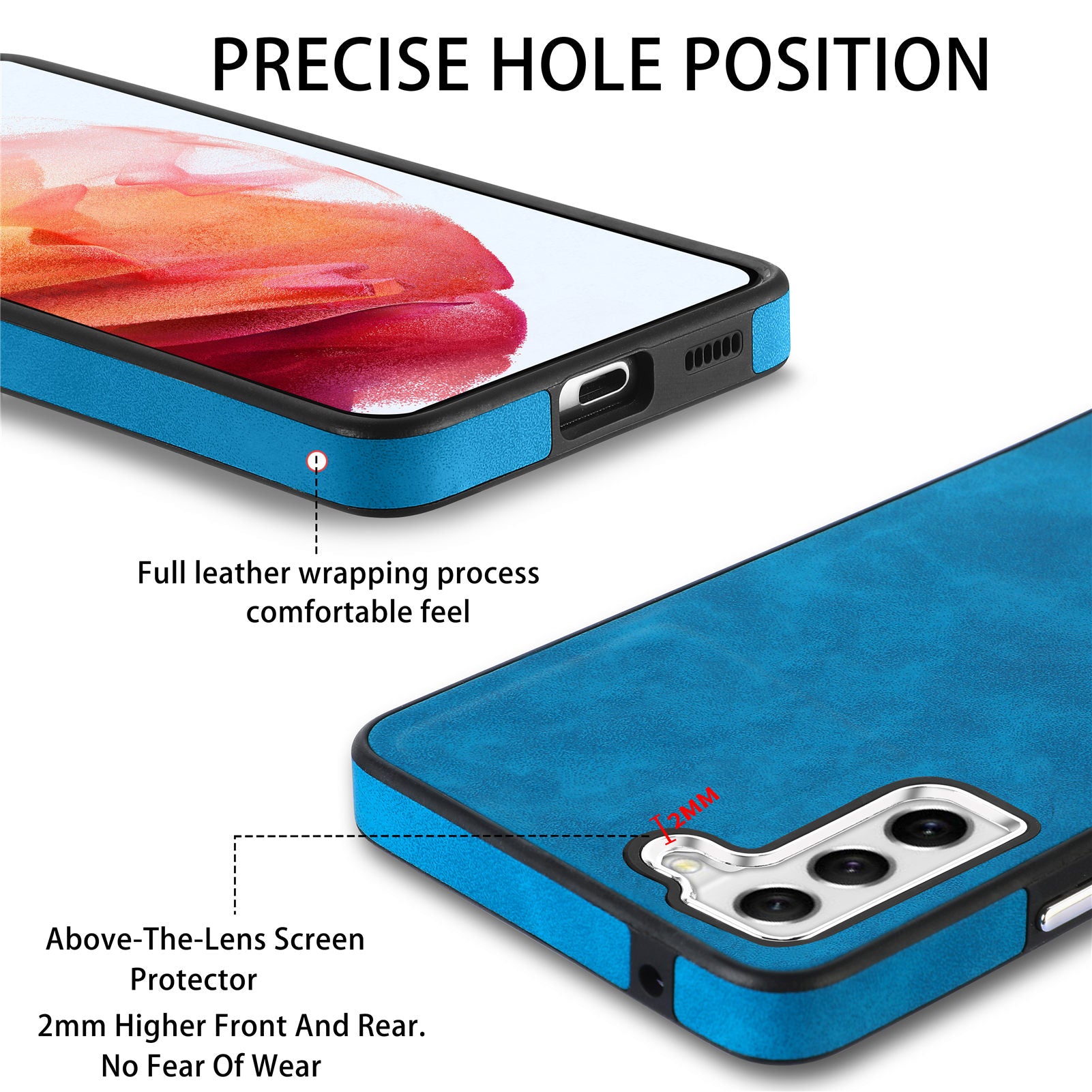 For Samsung Galaxy S21 FE 5G Electroplating Camera Frame Protective Case PU Leather Coated TPU Skin-touch Phone Cover For Samsung Galaxy S21 FE 5G Electroplating Camera Frame Protective Case PU Leather Coated TPU Skin-touch Phone Cover